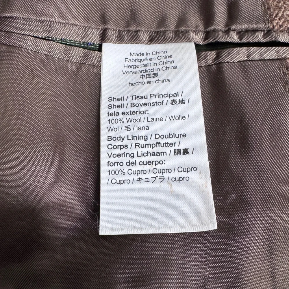 Rare J.Crew Suit Men 38S 29W Brown Herringbone Wool Kenmare Double Breasted Peak